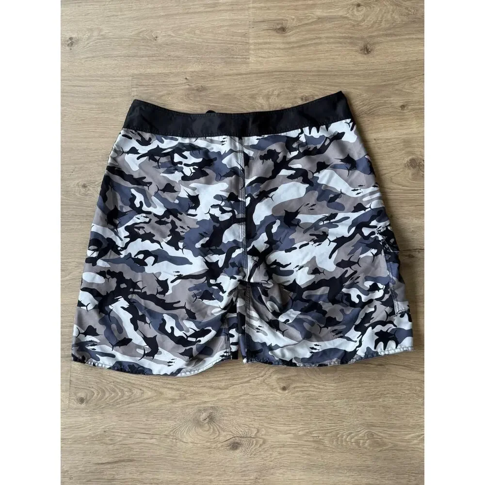 Pelagic Performance Fish Camo Camouflage Swim Trunks Board Shorts Men's Size 40